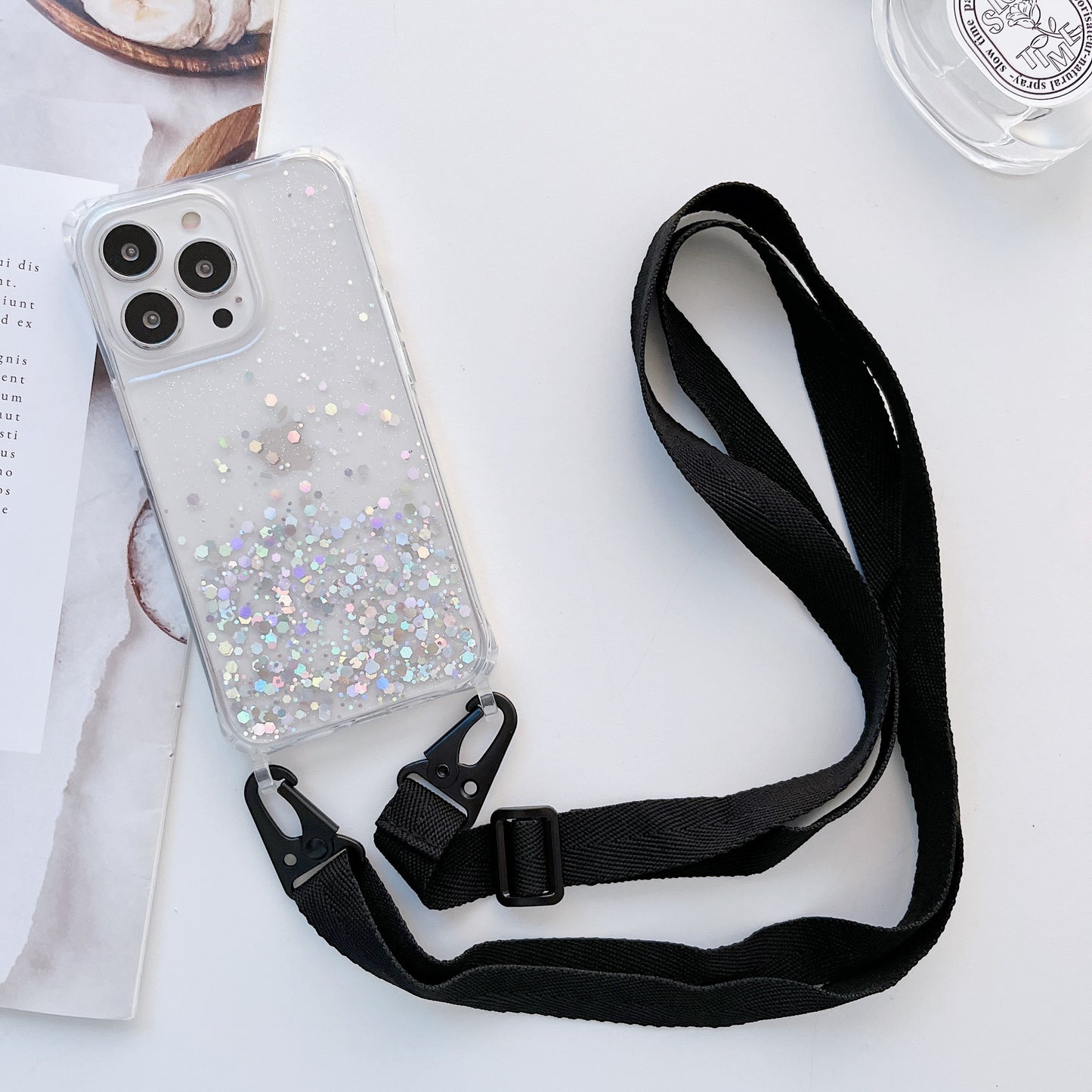 For iPhone 14 Silicone Phone Case With Lanyard Necklace Shoulder Strap Rope Adjustable Crossbody Cord For iPhone 13 12 Pro Max