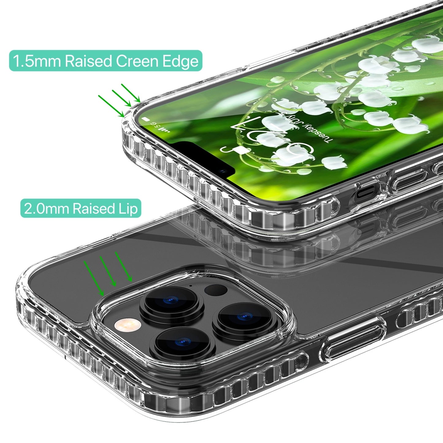 Full Protection Non Yellowing Case For iphone 13 pro Clear Cover For iphone 14 pro max Drop-proof Transparent Phone Case