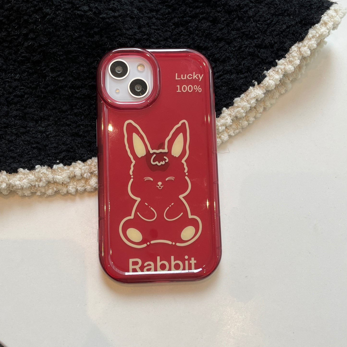 Hot Sale Square Tpu rabbit Shockproof Phone Case cute candy solid color phone case for iphone 14 pro