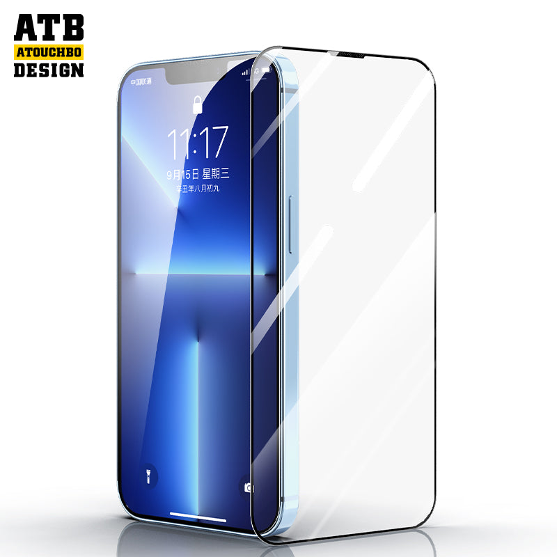 ATB Design Easy To Stick Anti-dust Mobile Phone HD Screen Protectors Tempered Glass for iphone 11 12 13 14