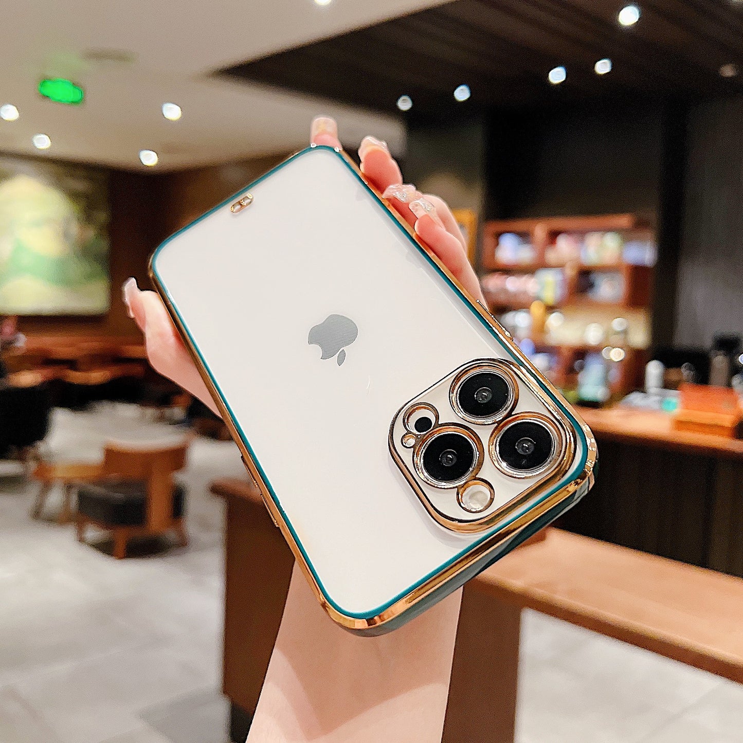 Luxury Two-color Electroplating Transparent Tpu Phone Case for iPhone 11 12 13 14 pro max Samsung S22 S21