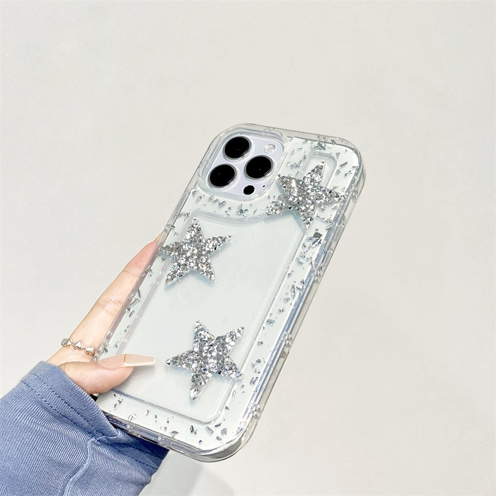 High quality shiny star shaped transparent phone case Shockproof Soft Phone Case for iphone 14