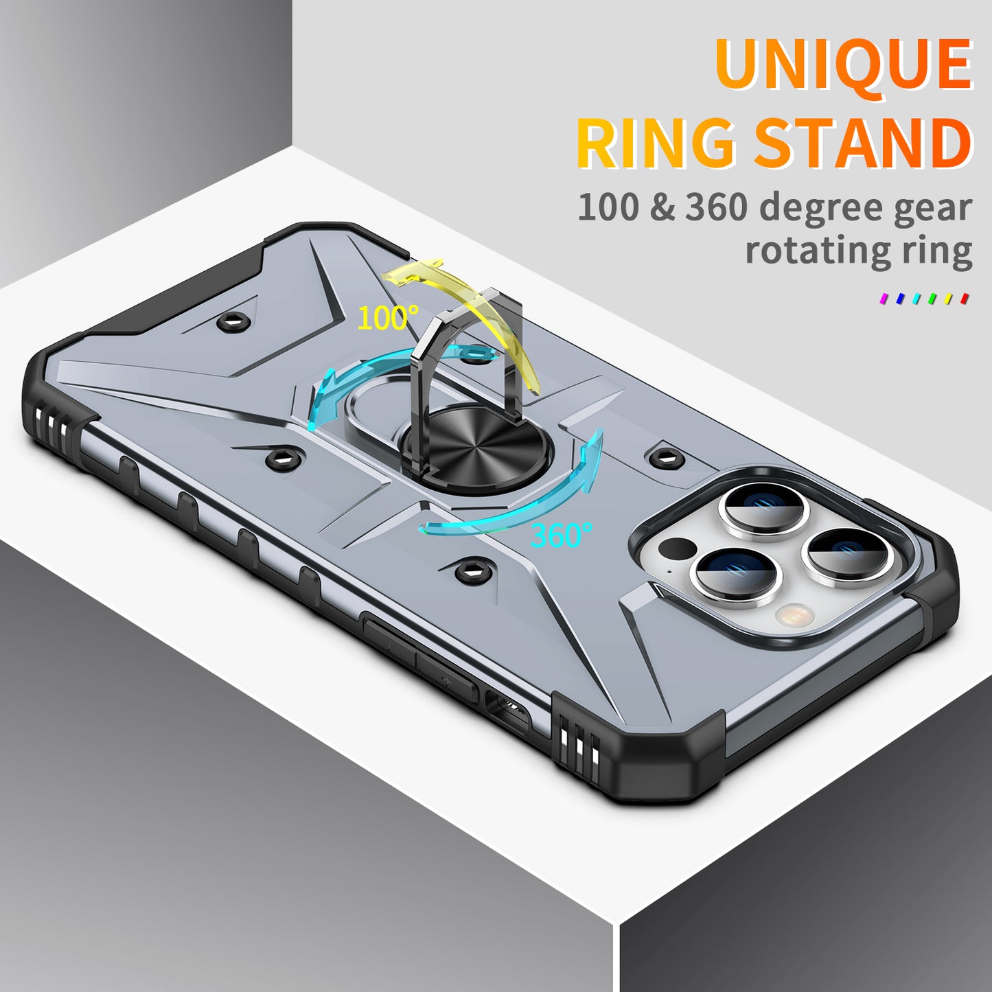 factory 360-degree rotating metal ring kickstand 2 in 1 car-mounted magnetic bracket phone case for iphone 11