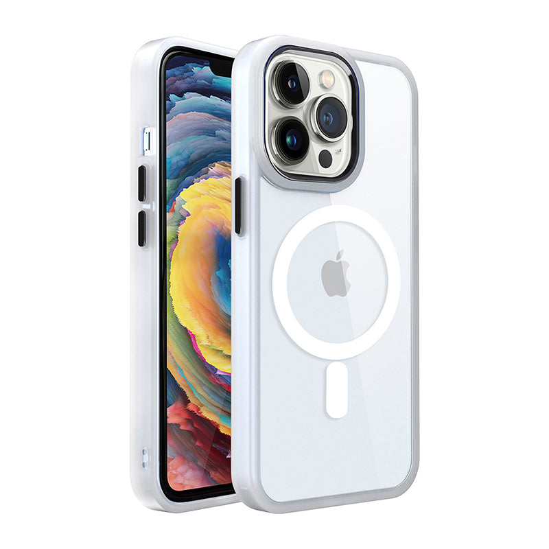 colorful magnetic clear case strong metal buttons shockproof slim protective phone cover for iphone 11 pro max