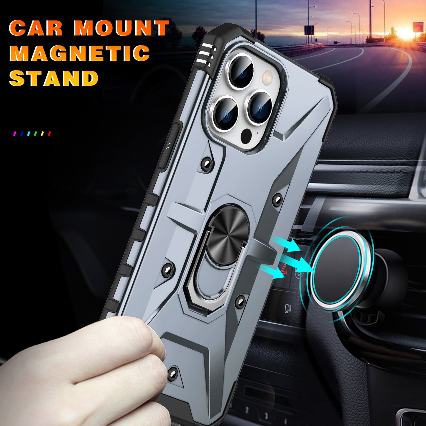 new product back cover for iphone 11 pro max with holder ring shockproof drop armor phone case for iphone 11 airbag case