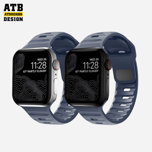 Rubber Watch Strap Apple Watch Band for Iwatch ATB Design Sport Series Luxury T-buckle Smart Fkm Silicone Fashion Optional 50pcs