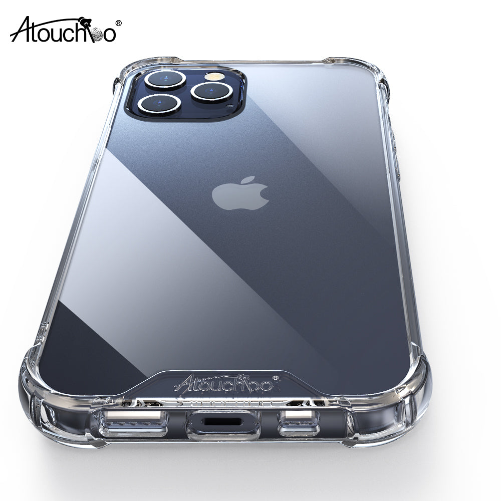 Atouchbo Clear Shockproof Phone Case for iPhone 12 Pro Max Transparent Mobile Back Cover for iPhone 12