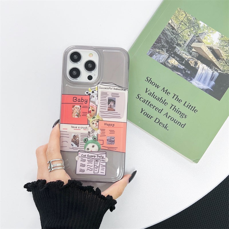 Transparent Cartoon Case For Iphone 11 12 13 14 Pro Max Xr X Xs Cute Fashion Cover
