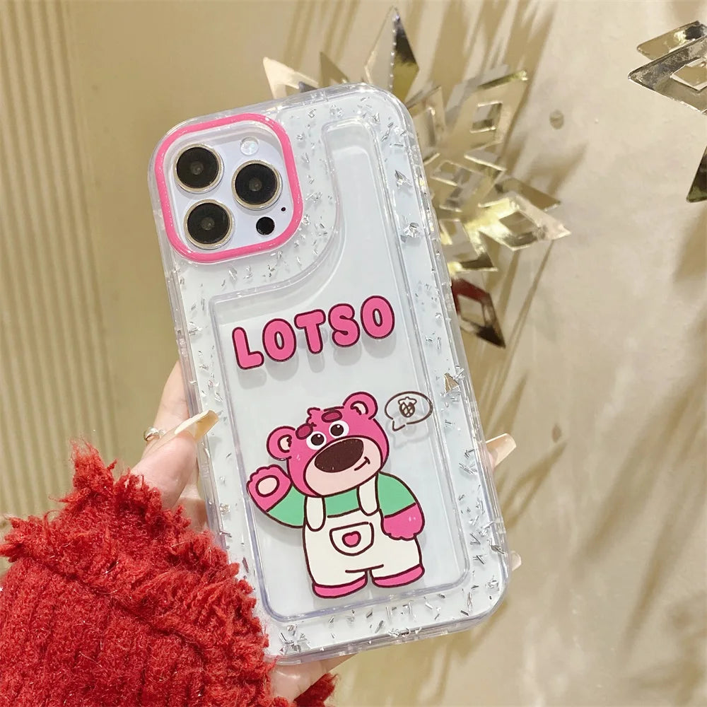 Ins Cute Rubber Cartoon Case With Four Corners For iphone 12 pro Anti Drop Bumper Cover For iphone 14 pro max Soft Case