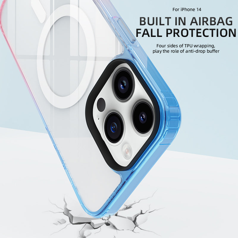 New Arrival Support Wireless Charging protector mobile Phone cover Clear colorful clear phone case for iphone 14