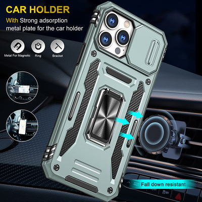 Popular magnetic ring phone case tpu pc magnetic phone case for iphone 14 with Kickstand