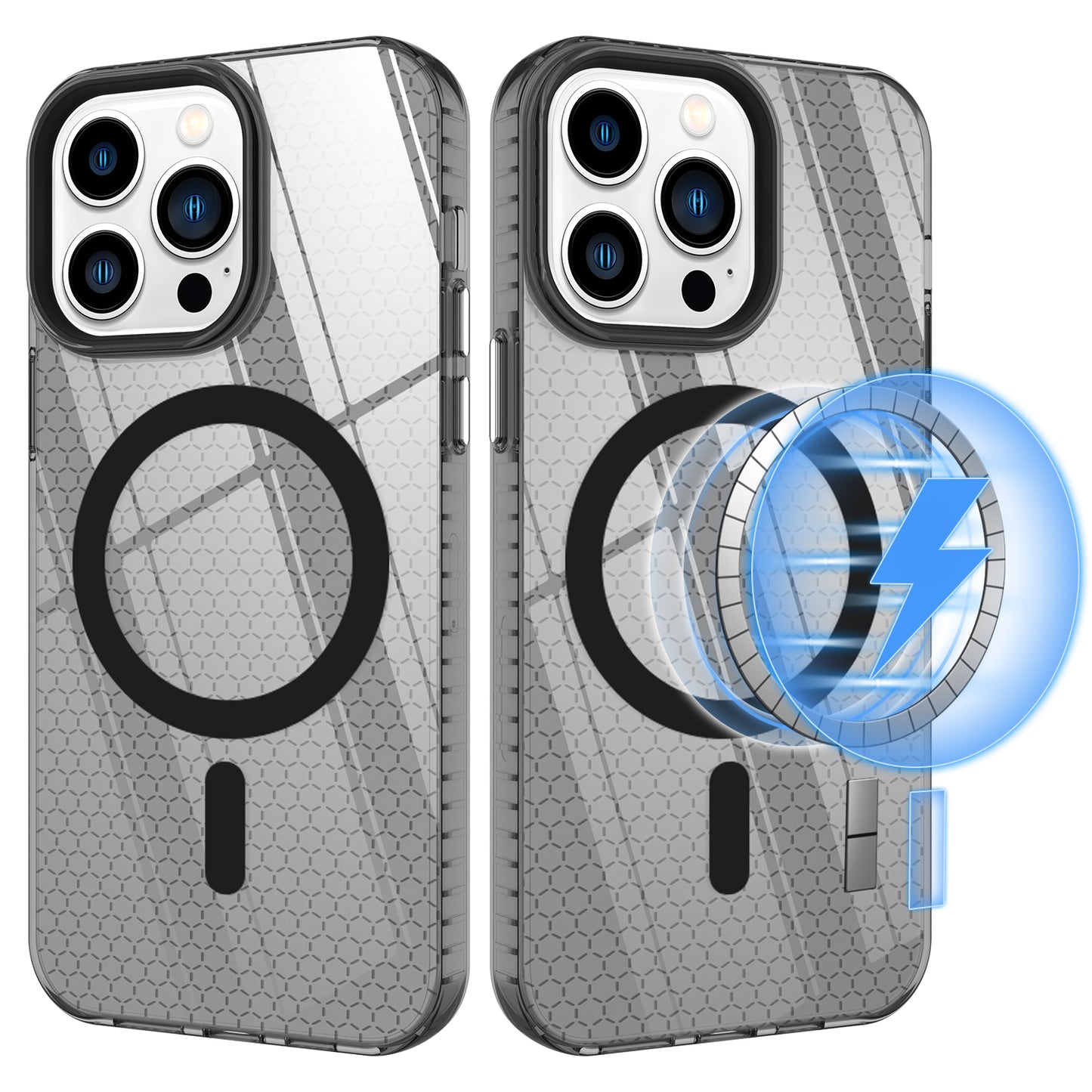 magnetic shockproof black honeycomb wireless charging phone cases for iphone 11 pro max