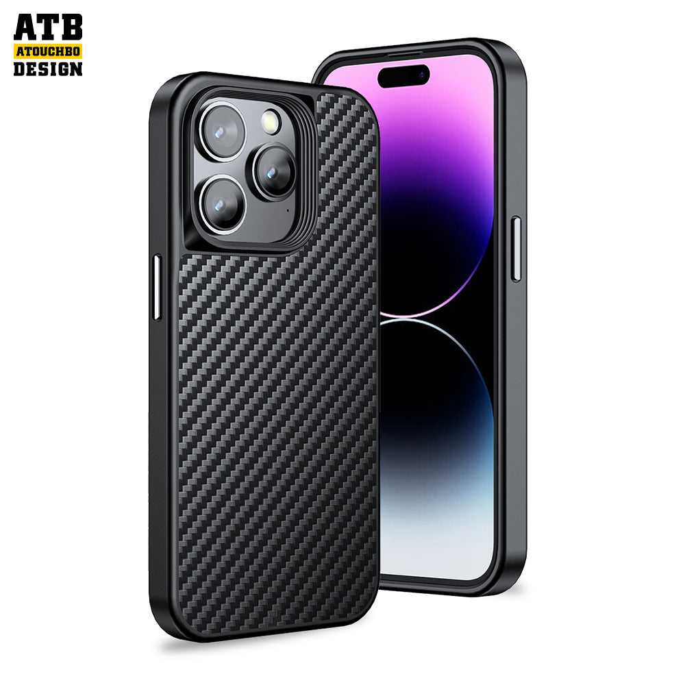 ATB Wireless Charging Phone Case for Iphone 14 Pro Max Carbon Fiber Case Scratch Resistant for Iphone 13 12 11 Pro Max Case