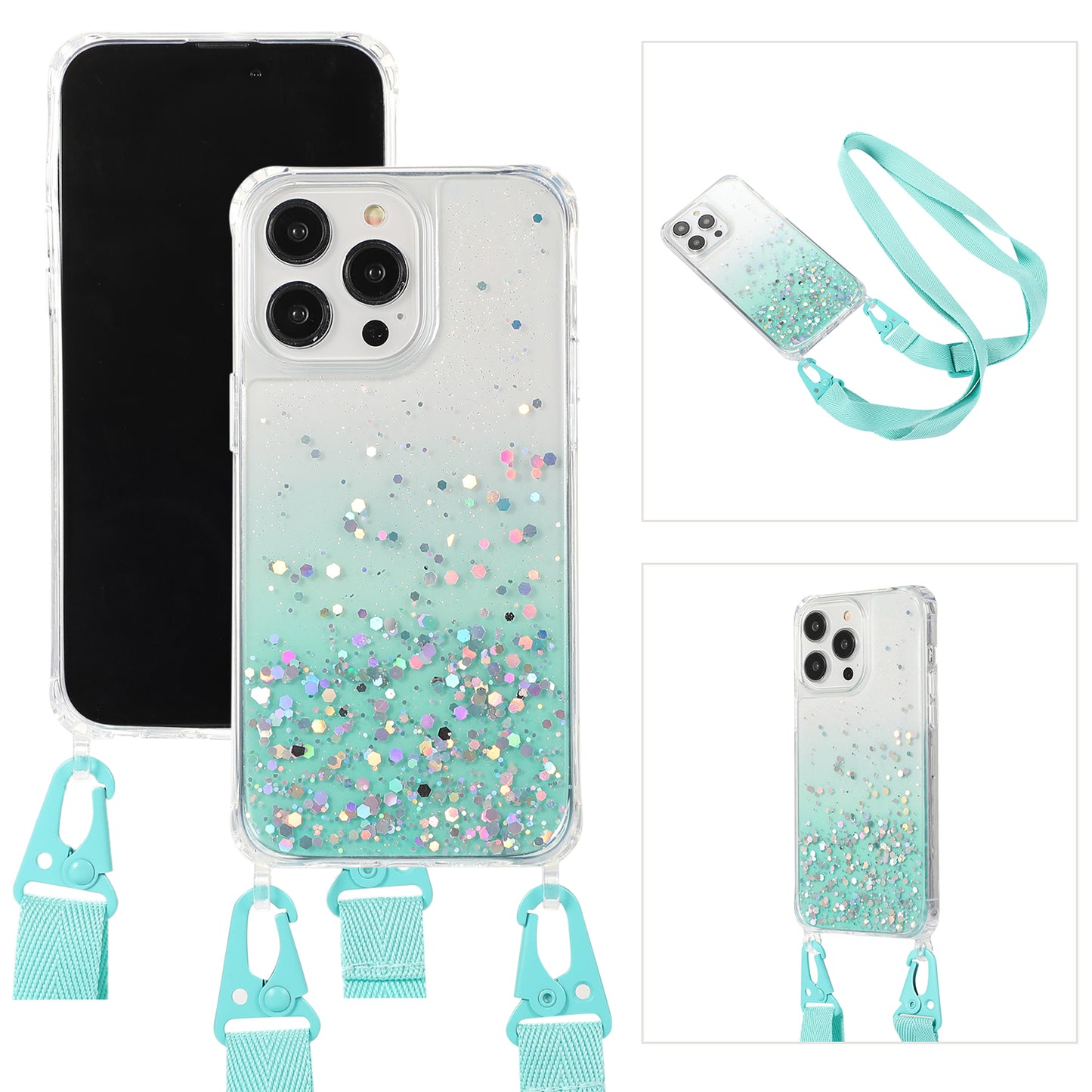 For iPhone 14 Silicone Phone Case With Lanyard Necklace Shoulder Strap Rope Adjustable Crossbody Cord For iPhone 13 12 Pro Max