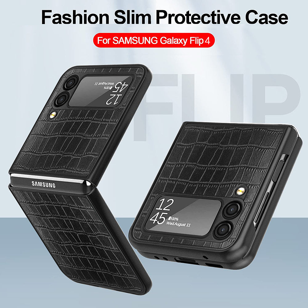 New screen mobile phone case flip pc phone case for Samsung Flip 4 leather phone cover