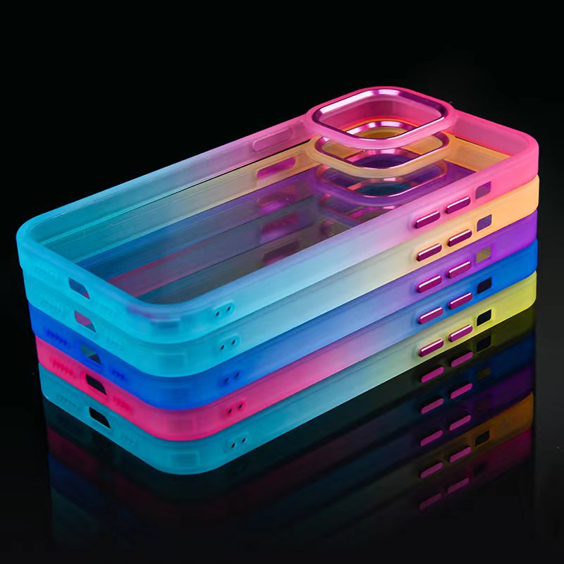 Fashion Mobile Phone Case For Iphone 11 Pro Max Rainbow Pc Anti-fall Transparent Back Cover Case
