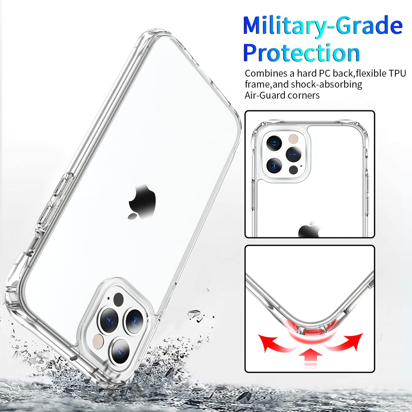 new craft tpu+pc combo shockproof case transparent cover clear phone case for iphone 11 pro max