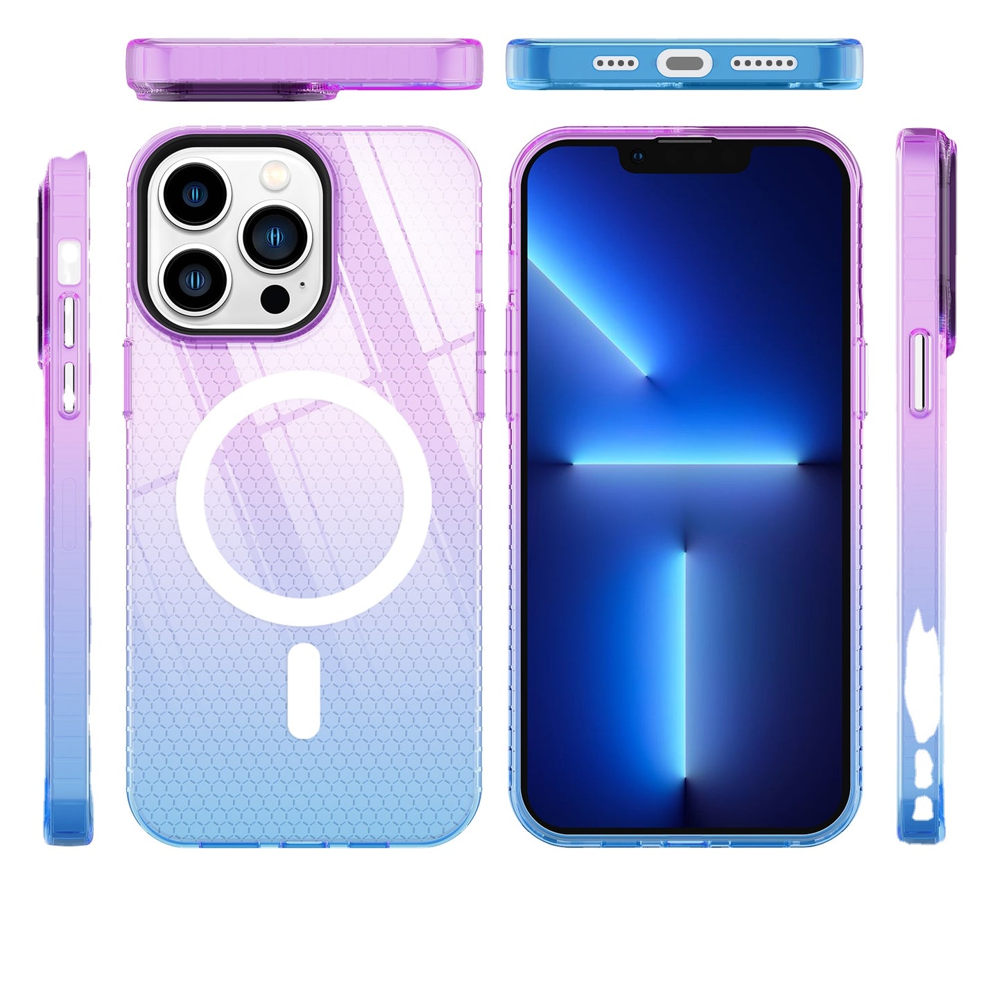 Transparent Gradient Color Phone Case Protection Shockproof Cover case for iphone 14 max case