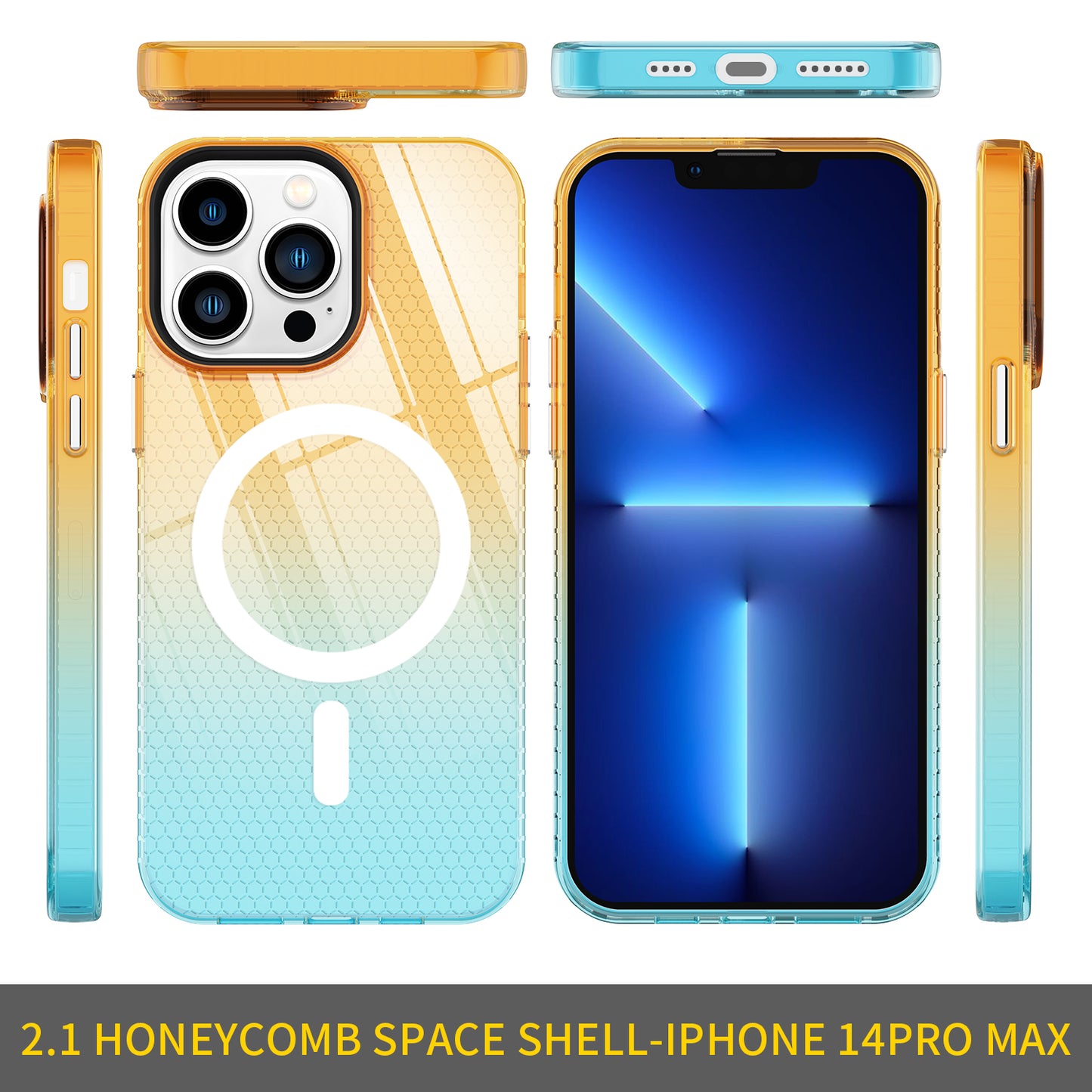 gradient tpu+pc 2 in 1 wireless charging mobile phone case magnetic phone case for iphone 11 pro max