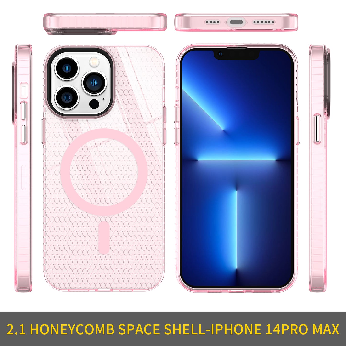 Shockproof Silicone Bumper Phone Case Wireless Charging Soft Candy Color Back Cover for iPhone 14 pro max