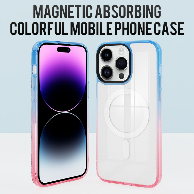 transparent mobile cover clear magnetic case gradient rainbow colorful phone case for iphone 11 pro max