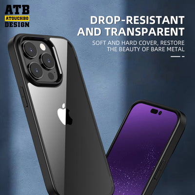 ATB Design High end Bright color high transparent back panel high clear phone case for iPhone 14 13 12 Pro Max