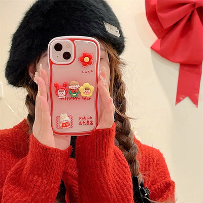 Fashion Ins Cute Cartoon Airbag Case For iphone 11 iphone 13 pro Non Yellowing Cover For iphone 14 pro max Drop-proof TPU Case