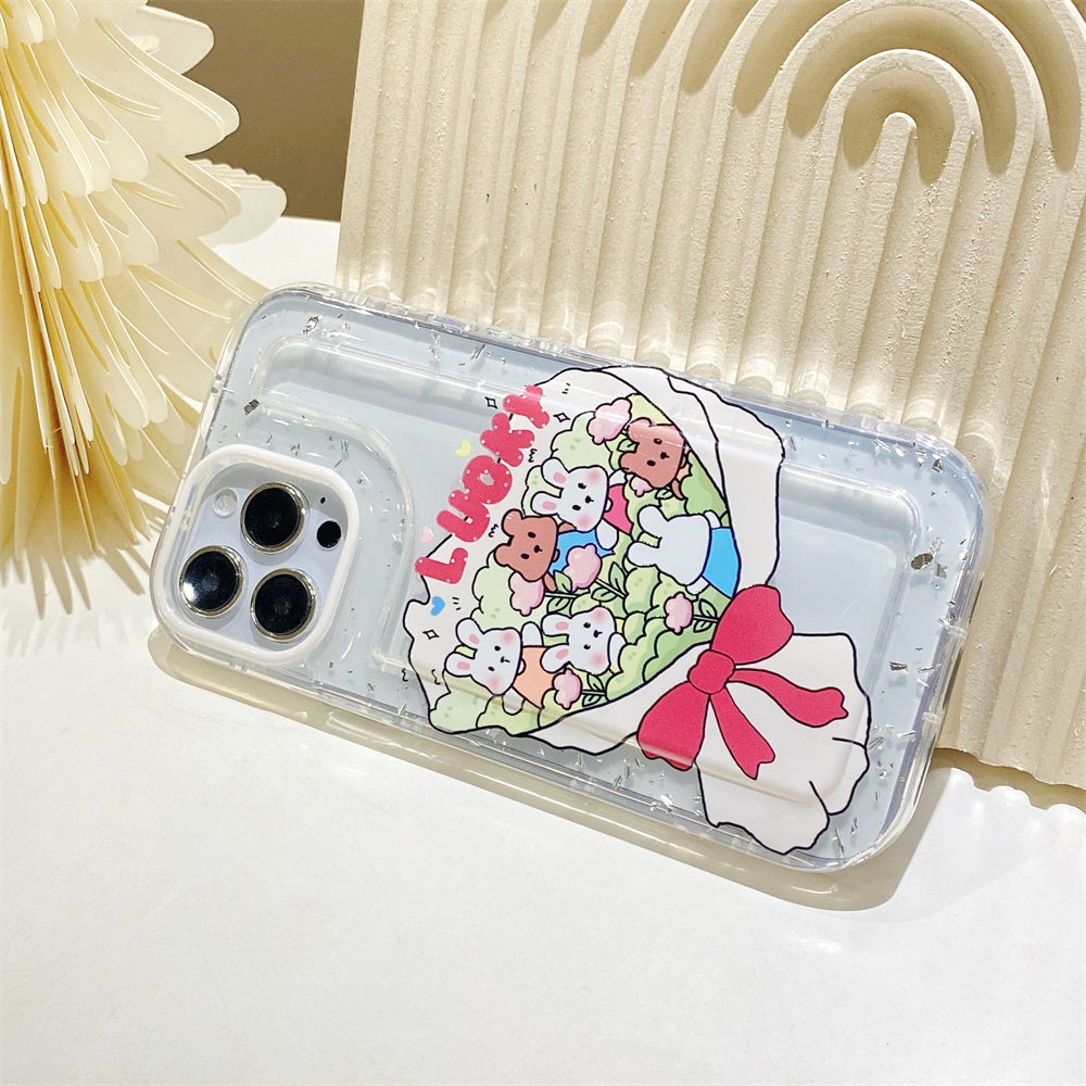 New fashion Flower mobile phone case Anti-knock Shockproof Clear Transparent Phone Case for iphone 14