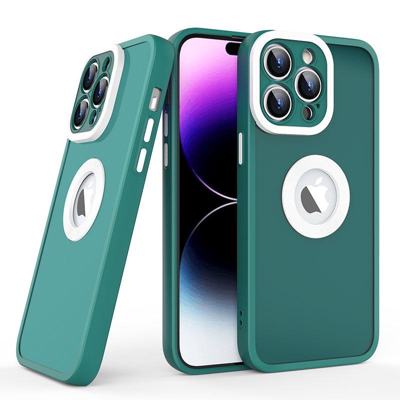 Skin Feel Logo Hole Wireless Charger Shockproof Hard PC Mobile Phone Case For Iphone 11 12 13 14 Pro Max With Lens Protection