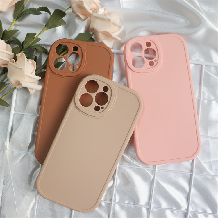 new fashion solid color soft touch phone case Shockproof Mobile Back Cover for iphone 14