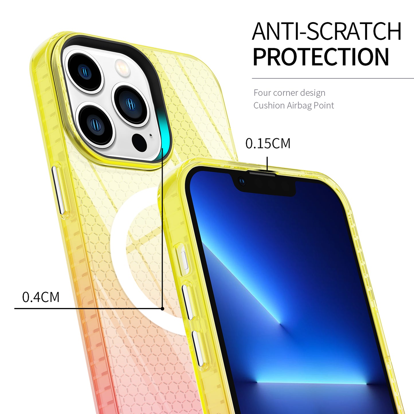 new Design Shockproof Gradual Color Magnetic Gradient Wireless Charger Phone Case for iPhone 14