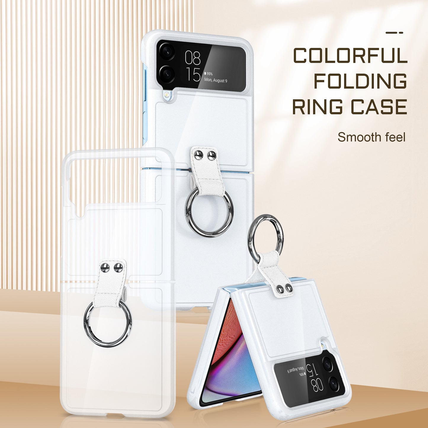 Folding Phone Case For Samsung Z Flip3 PC fuel injection phone cover for flip 4 Mobile phone case with Lanyard ring buckle