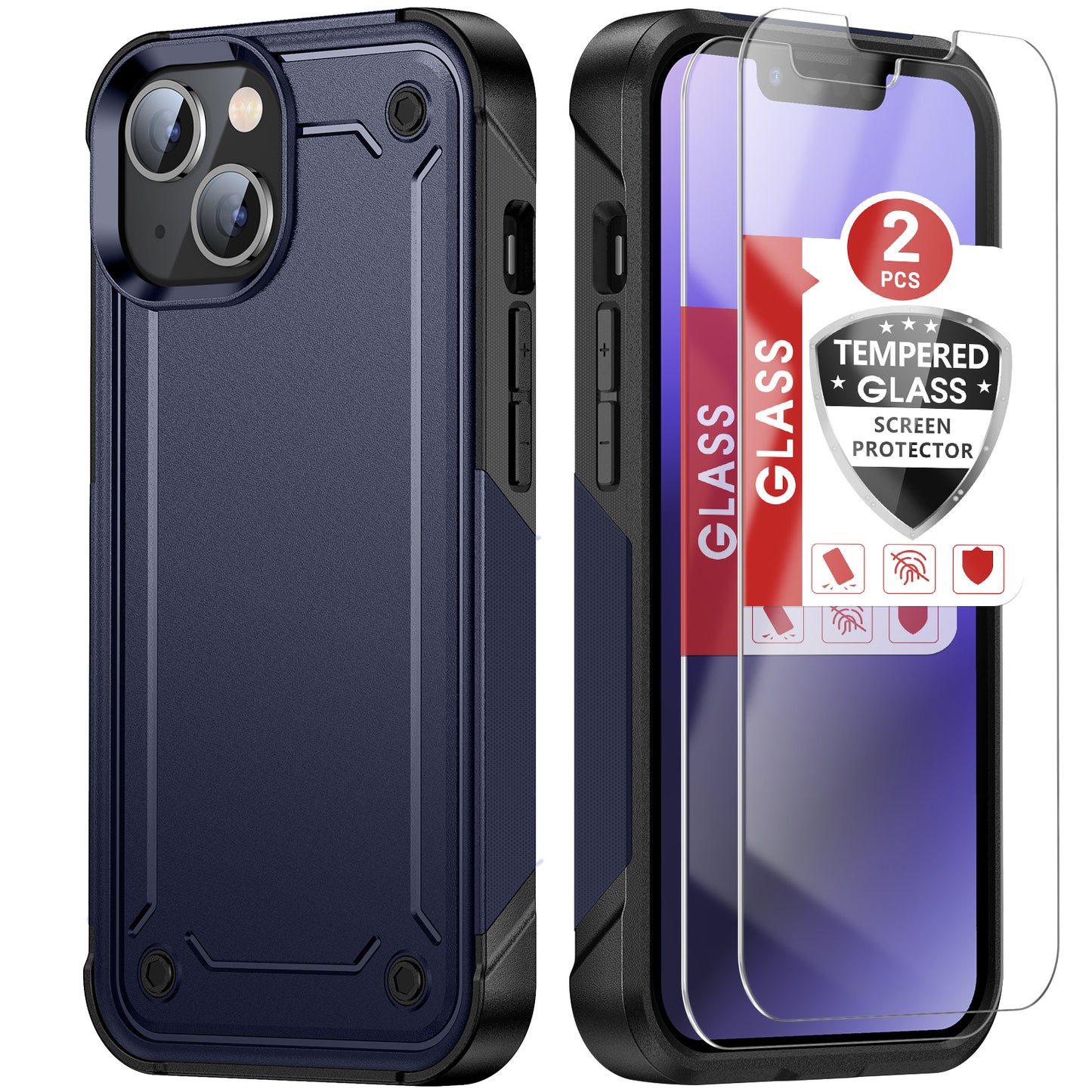 Amazon High Quality Mobile Phone Case Solid Flexible TPU pc Hard PC Back Anti Drop Case for iPhone 14