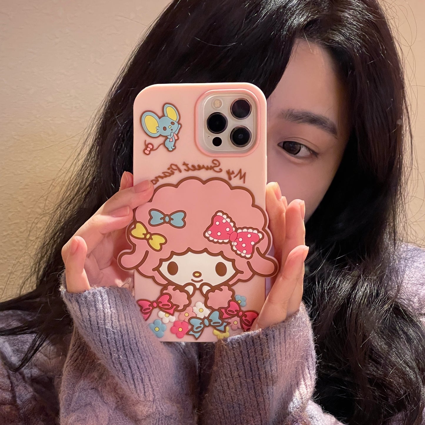 TPU Flower Lamb Mobile Phone Case With Cartoon Style For Iphone 11 12 13 14 Plus Pro Max