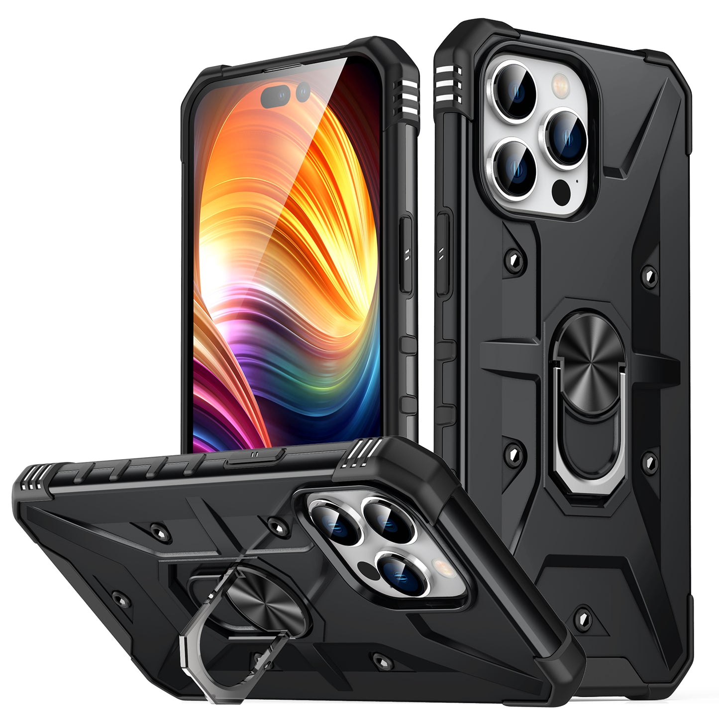 wholesale soft tpu rotating metal ring kickstand car-mounted magnetic bracket phone case for iphone 11