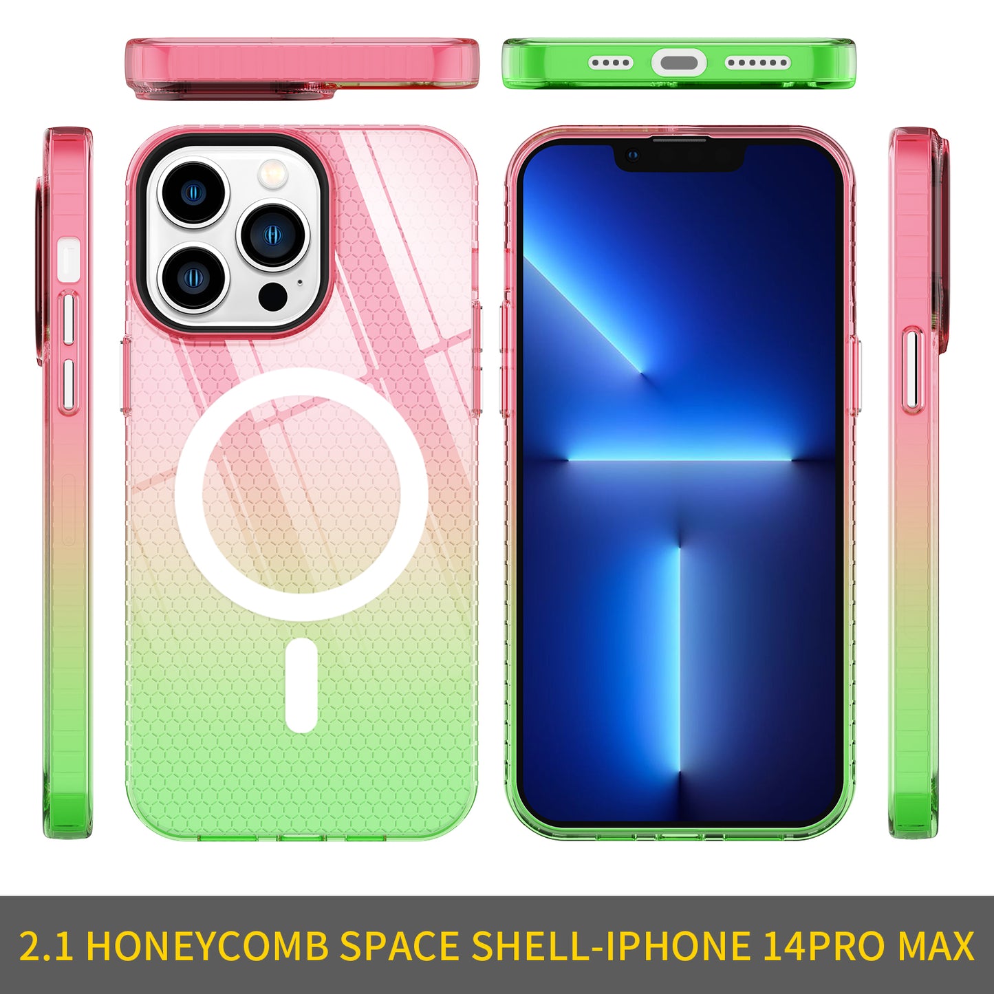 New Design Gradient Color Aurora  Magnetic Wireless Charging magnetic silicone Phone Case For IPhone 14 pro max case