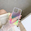 Clear Gradient Rainbow Cover Laser Transparent Soft Acrylic Phone Cases for Samsung, iphone, huawei