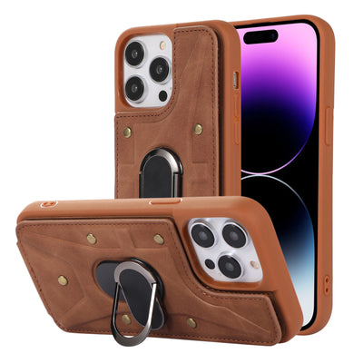 Luxury Shockproof Soft PU Leather Phone Case with Ring Holder Case For iPhone 14 Pro Max 13 Pro