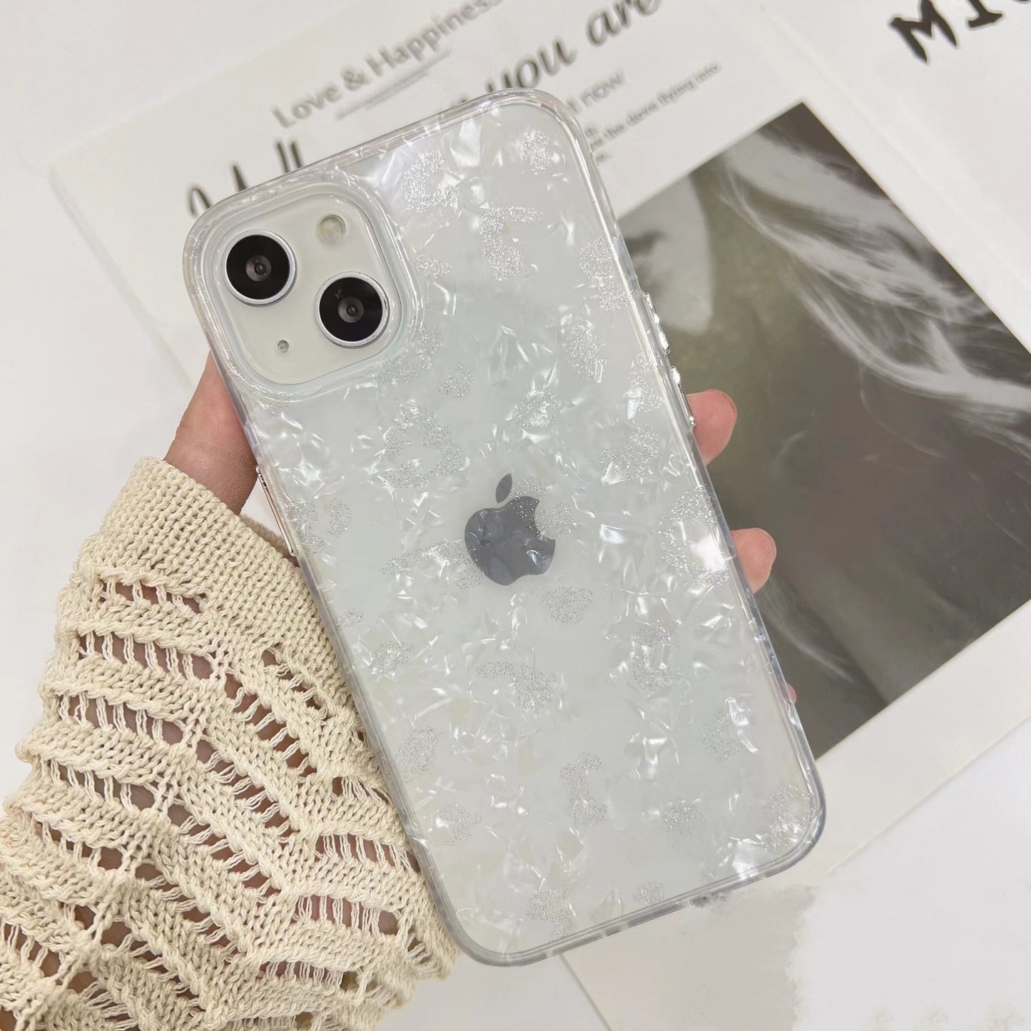 New fashion Shiny flashing shining phone case Shockproof Transparent Clear phone case for iphone 14