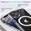 new Airbag Transparent Wireless Charging Phone Cases Magnetic Clear Metal Frame Case for iPhone 14 pro