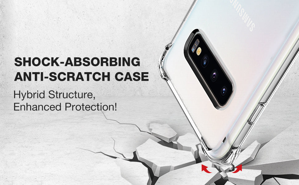 Shockproof S10 clear PC TPU phone case transparent phone cover for Samsung Galaxy S10