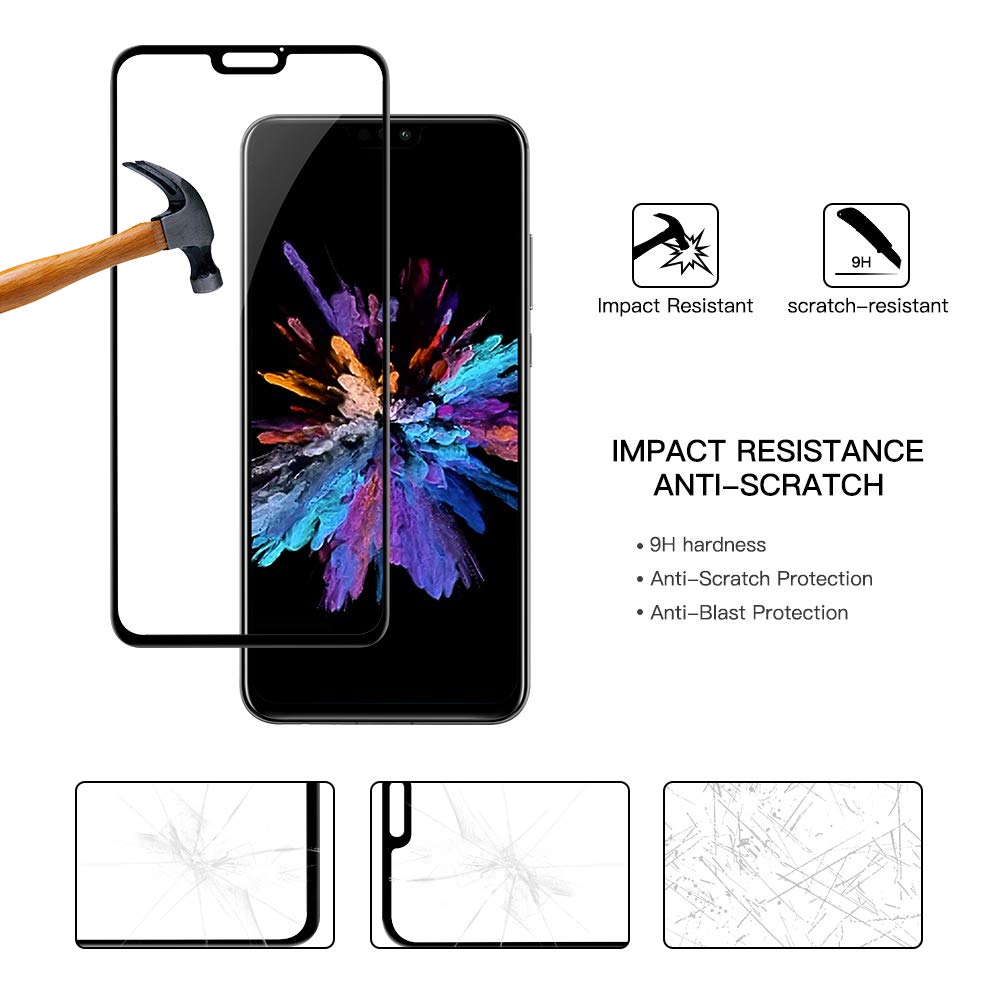 For Honor 8X Screen Protector Tempered Glass Full Adhesive Clear 9H Protective Glass for Huawei Honor 8X