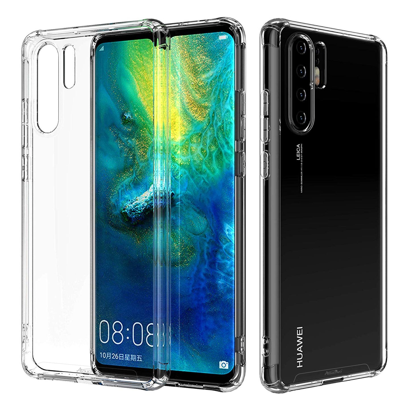 For Huawei P30 Pro Case Hard PC Backplate TPU Bumper Anti-shock Clear Cellphone Cover Case