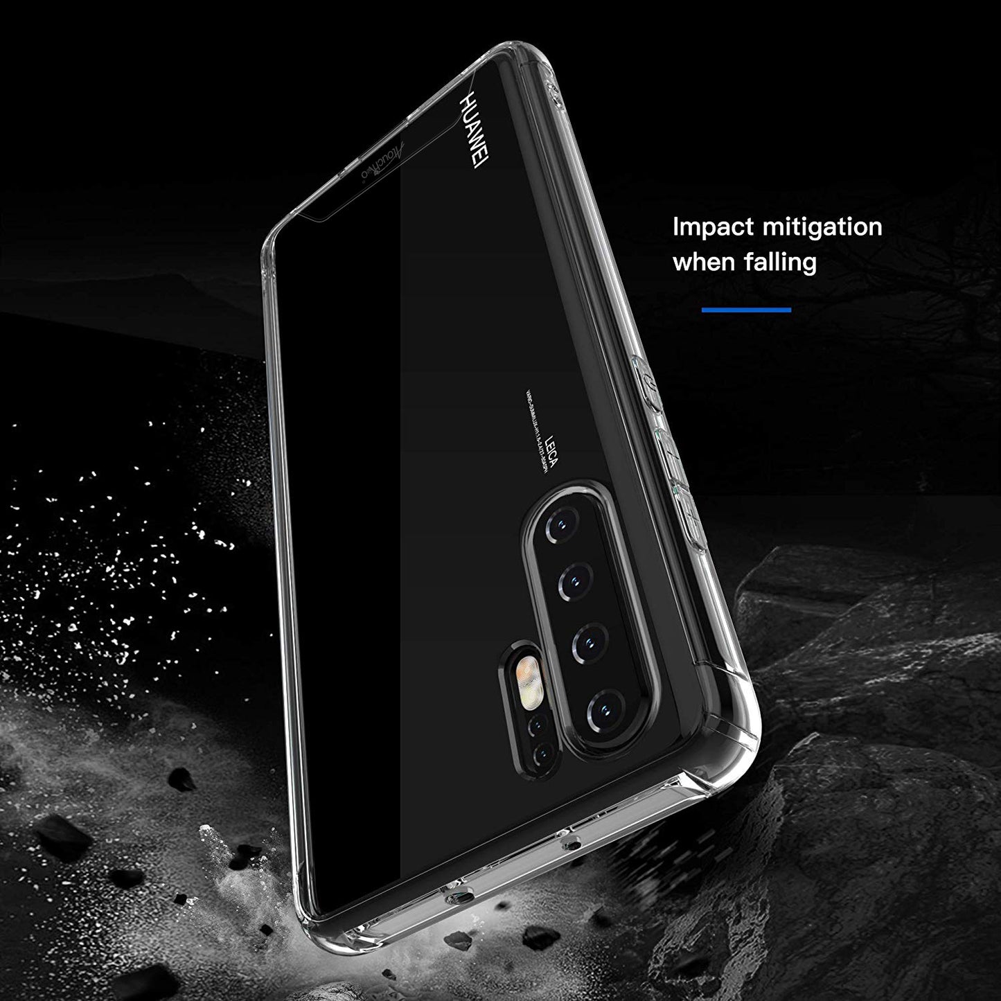 For Huawei P30 Pro Case Hard PC Backplate TPU Bumper Anti-shock Clear Cellphone Cover Case