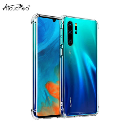 Anti-Scratch Hard PC Backplate + TPU Bumper Shock Absorption Hybrid Anti-Yellow Cellphone Cover Phone Case for Huawei P30 Pro