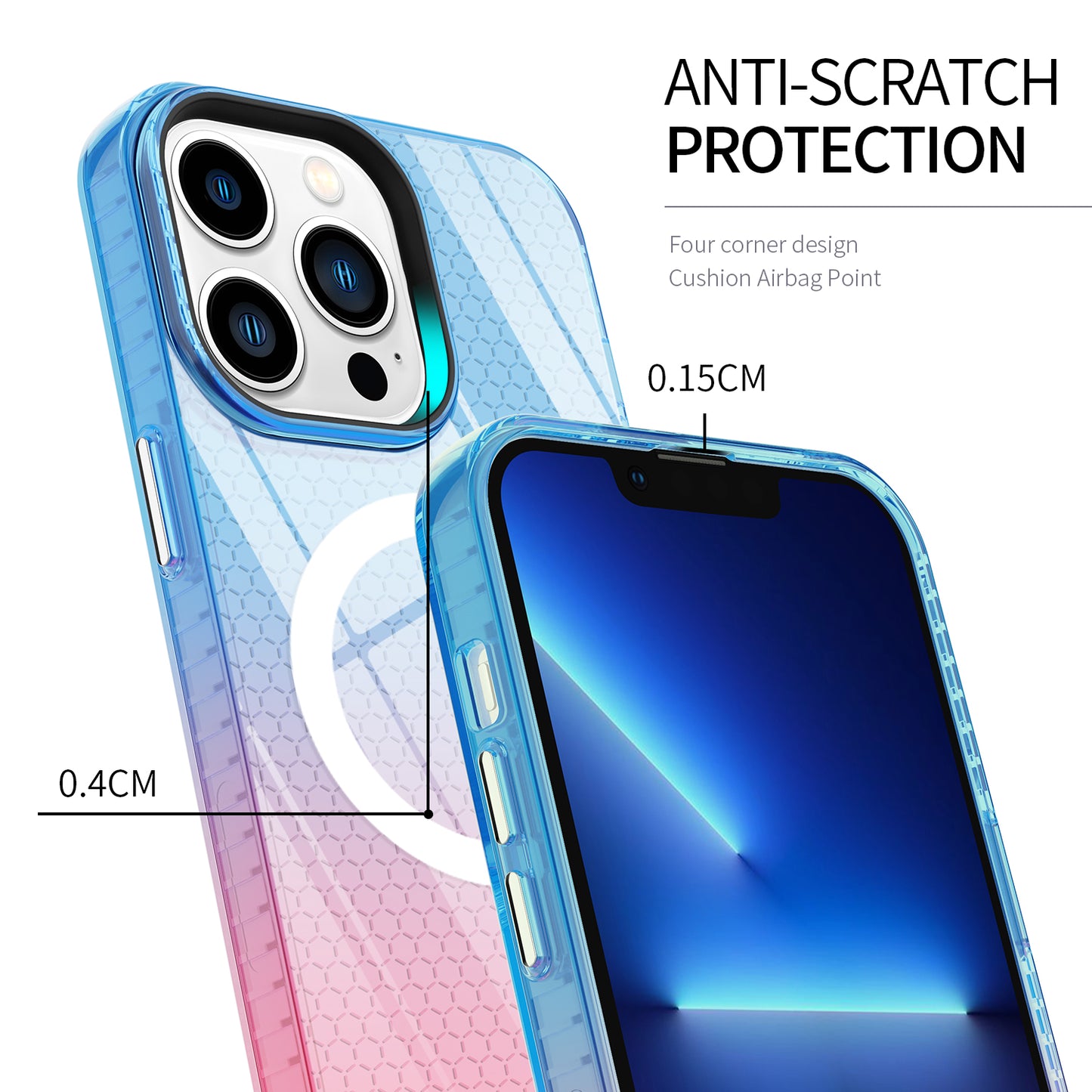 Quality Magnetic Wireless Charging Transparent Clear Shockproof Phone Case For iPhone 14 Pro Max