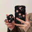 luxury Wavy Edge fashion for iphone 11 12 13 phone case anti-shock Black Rose Phone Case for airpod case