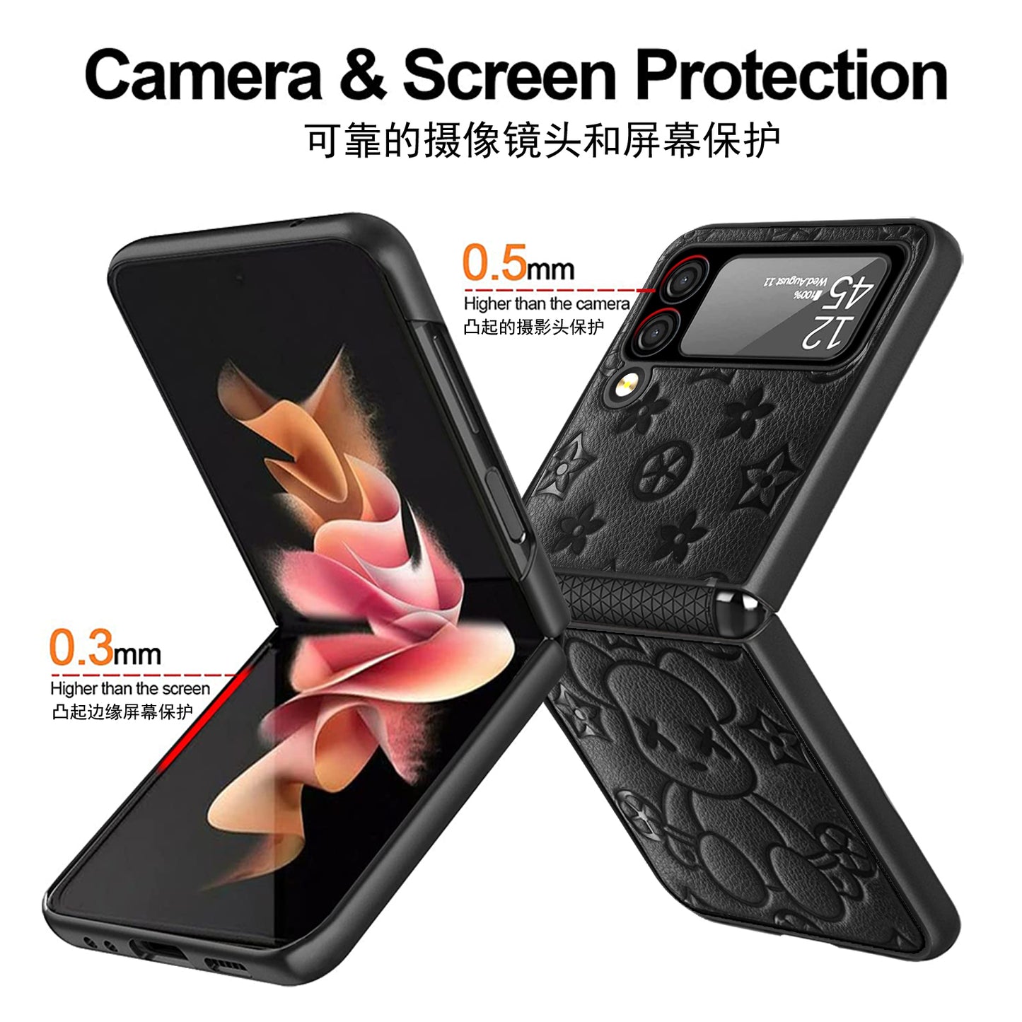High Quality Leather Full Protective Case For SAM Flip 4 Waterproof Colorful Cover For Samsung Flip 4 Shockproof Case