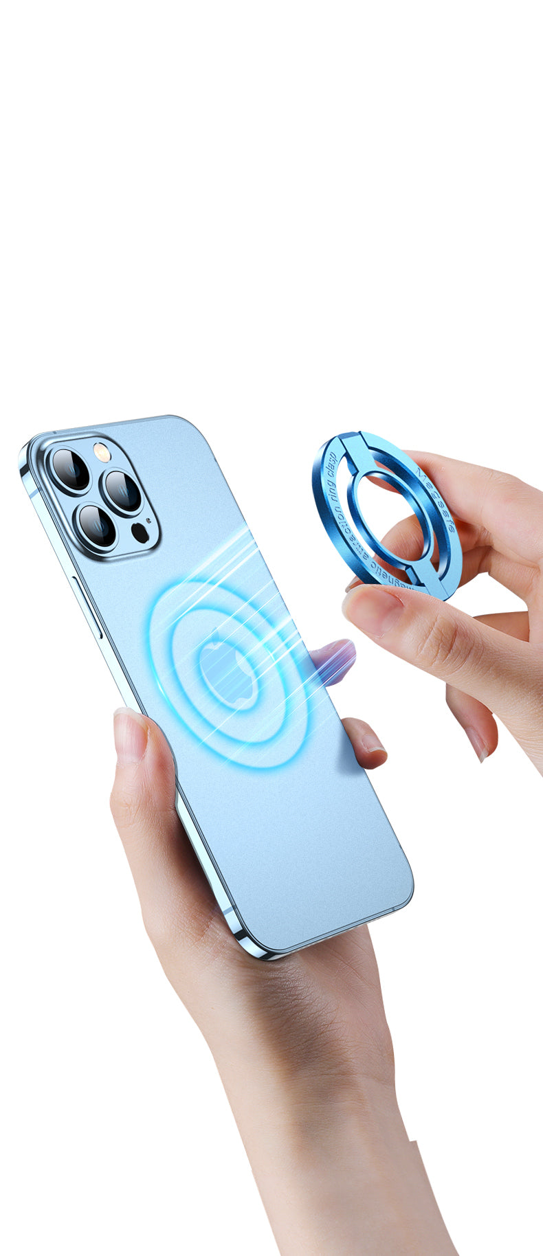 Phone Ring Holder Finger Kickstand 360 Rotation Foldable Metal Phone Gripper, Ring for Phone Case