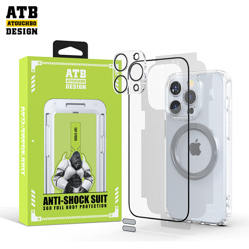 Atouchbo 6 In 1 Full Body Protect Set For Iphone 13 14 Pro Max Phone Case With Screen Protector Lens Protector Anti Shock Suit